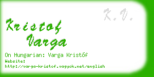 kristof varga business card