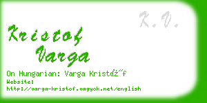 kristof varga business card